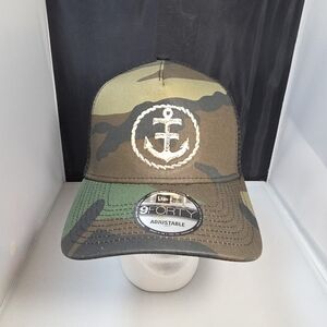 New Era 9FORTY Trucker Hat Camo Anchor Rope Embroidery Adjustable NEW